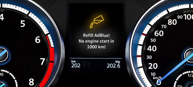 Табло с AdBlue грешка: Refill AdBlue – No engine start in 1000 km
