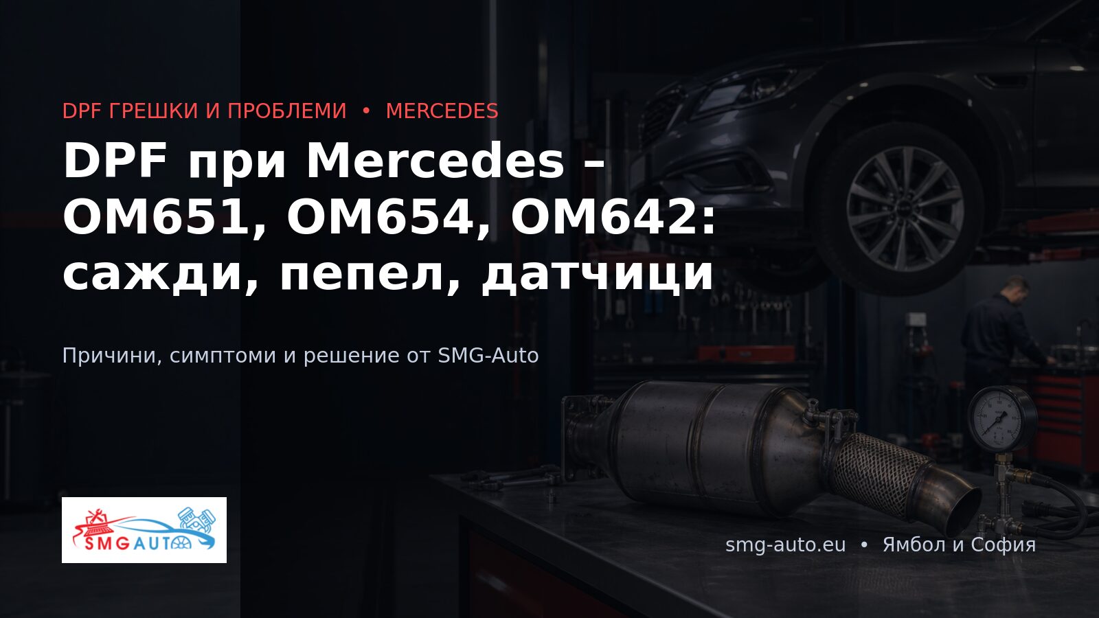DPF при Mercedes – OM651, OM654, OM642: сажди, пепел, датчици