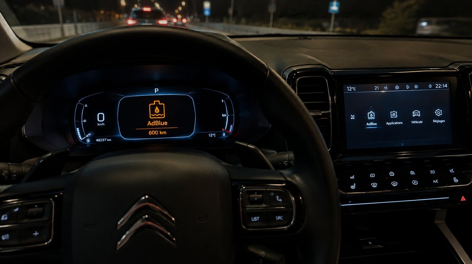 Citroën C5 Aircross BlueHDi – светнала AdBlue лампа на таблото