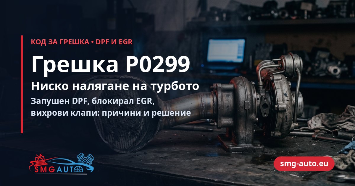 Грешка P0299 – ниско налягане на турбото, запушен DPF и EGR