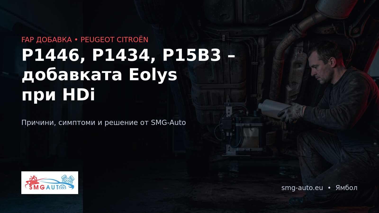 P1446, P1434 и P15B3 Peugeot и Citroën – добавка Eolys за FAP: причини и решение