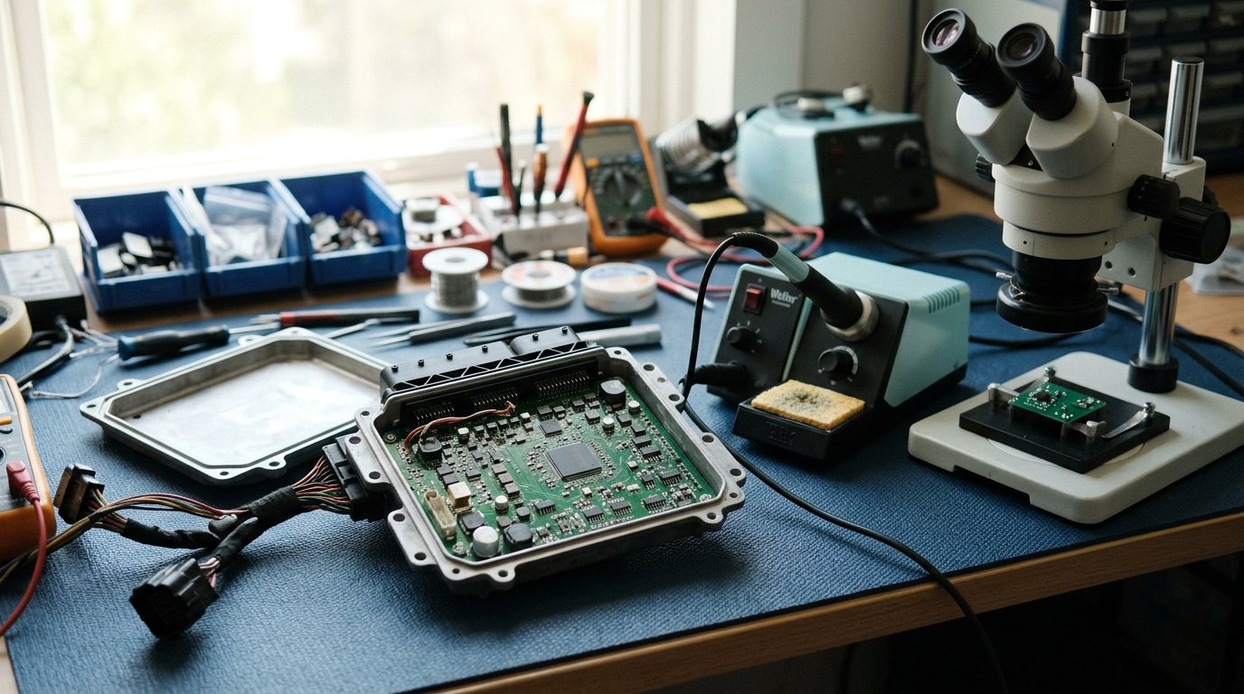 Ремонт на моторен компютър ECU на бенч